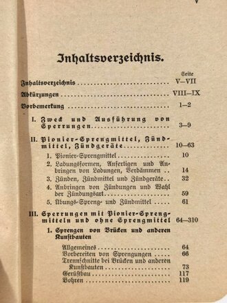 H.Dv.220/4 "Ausbildungsvorschrift für die Pioniere Teil 4 Sperren vom 25. Juli 19354", DIN A, 484 Seiten, gebraucht