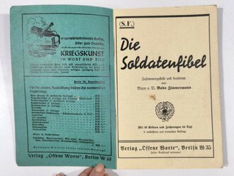 "Die Soldatenfibel", datiert 1939, 116 Seiten, gebraucht, DIN A5