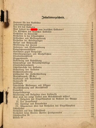 "Unterrichtsbuch für Soldaten Aufgabe A für Schützen", 266 Seiten, gebraucht, DIN A5, Einband gelöst