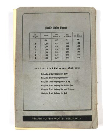 "Unterrichtsbuch für Soldaten Aufgabe A für Schützen", 266 Seiten, gebraucht, DIN A5, Einband gelöst