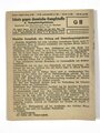 "Schutz gegen chemische Kampfstoffe - A Kampfstoffgefahren" GII, 1940, gebraucht, DIN A5, Einband gelöst
