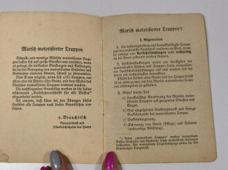 Oberkommando des Heeres Az. 34a/b AHA/IN "(IIa) Nr.444.5.38 "Marsch motorisierter Truppen", 1938, gebraucht, DIN A6, 14 Seiten