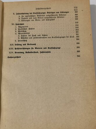 H.Dv.471 M.Dv.Nr. 239 L.Dv.100 "Handbuch für Kraftfahrer" 1941, DIN A5, 351 Seiten, Deckblatt fehlt