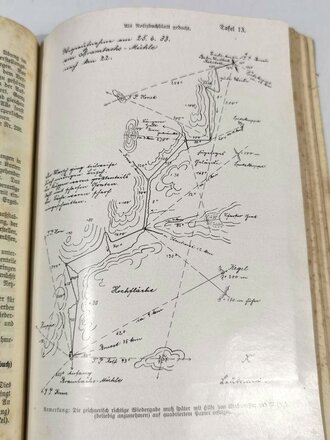 "Gelände- und Kartenkunde", über DIN A5, 135 Seiten, datiert 1937, fleckig