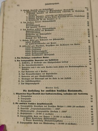 "Gelände- und Kartenkunde", über DIN A5, 135 Seiten, datiert 1937, fleckig