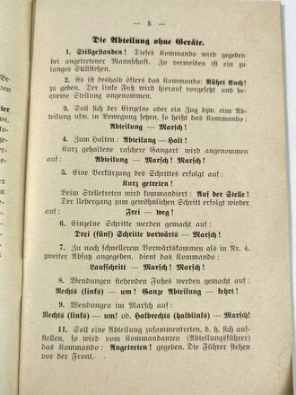 Bayer. Landes-Feuerwehr-Verband E.V."Kommando Auszug zu den Übungsvorschriften", datiert 1930, 47 Seiten, A6