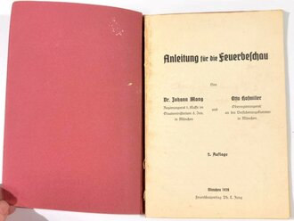 "Anleitungen für die Feuerbeschau", datiert 1939, 64 Seiten, unter A5, Einband lose