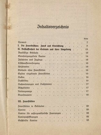 "Anleitungen für die Feuerbeschau", datiert 1939, 64 Seiten, unter A5, Einband lose