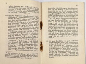 PDV. 23 "Ausbildungsvorschrift für den Feuerwehrdienst" I Teil: Der Löschangriff , datiert 1939, A6, 23 Seiten. fleckig