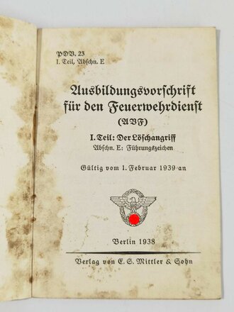 PDV. 23 "Ausbildungsvorschrift für den...