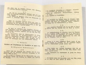 Bezirkspolizeiliche Vorschriften über das "Feuerlöschwesen", datiert 1926, 15 Seiten, A6, fleckig