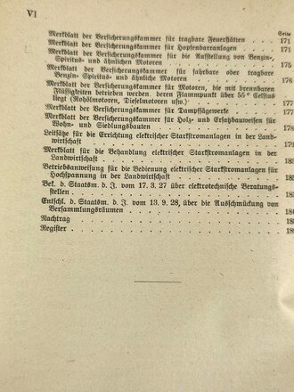 "Sammlung feuerpolizeilicher Vorschriften für Baupolizei und Feuerschau in Bayern", datiert 1929, 187 Seiten, A5, gebaucht