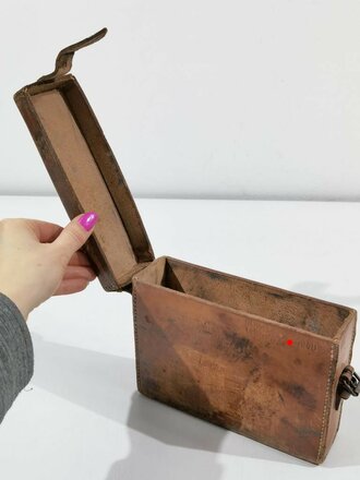 Tasche für Schnurloser Überträger Wehrmacht datiert 1940, Ungeschwärztes Stück