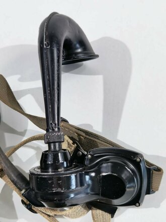 Kriegsmarine Kopffernsprechgarnitur C42a datiert 1944, Eine Gummimuschel fehlt, Funktion nicht geprüft