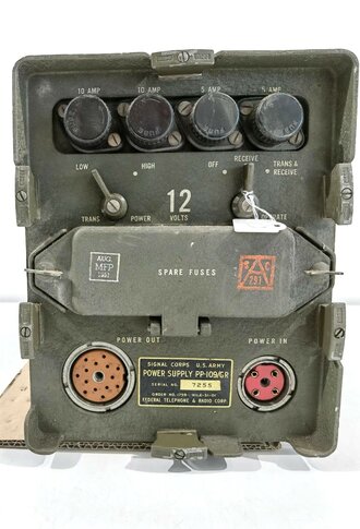 U.S. Signal Corps Power supply PP-109/GR, dated 1951,...