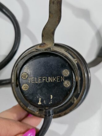 Doppelfernhörer  "Telefunken".  Funktion nicht geprüft .