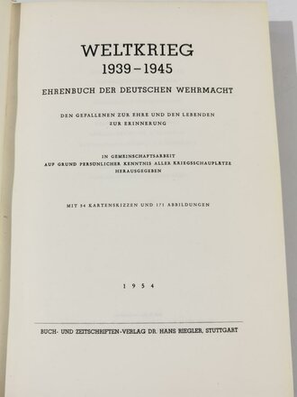 "Ehrenbuch der Deutschen Wehrmacht" 104 Seiten, datiert 1954