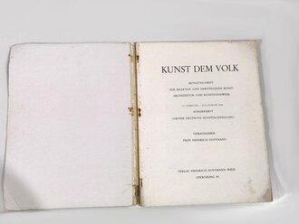 "Kunst dem Volk", Sonderheft Große Deutsche Kunstausstellung, Bildband, Hrsg. Prof. Heinrich Hoffmann, Wien 1940,