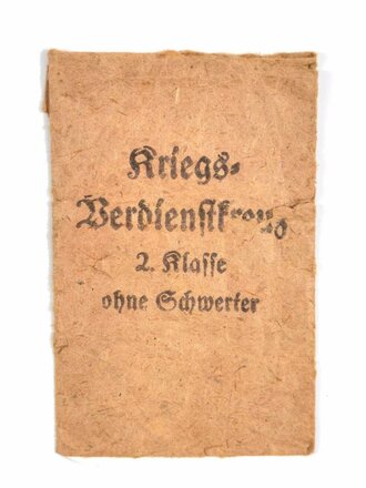 Tüte für Kriegsverdienstkreuz 2.Klasse ohne Schwerter, Hoffstätter Bonn