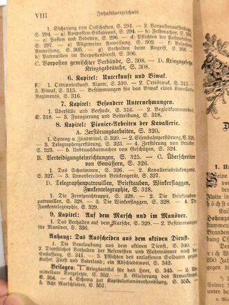  Leitfaden für den Kavalleristen", Ausbildungsjahr 1915/16, 361 Seiten, unter DIN A5