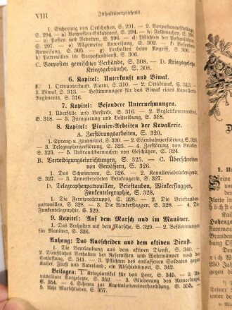  Leitfaden für den Kavalleristen", Ausbildungsjahr 1915/16, 361 Seiten, unter DIN A5