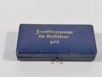 Frontflugspange für Aufklärer in gold, Buntmetall, Hersteller Imme & Sohn Berlin, Leicht getragenes Stück, im Etui