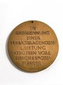 Nicht tragbare Medaille des Reichssportführer von Tschammer im Osten "In Anerkennung einer hervorragenden Leistung gegeben vom Reichssportführer" Durchmesser 50mm, mit zugehöriger Papiertüte