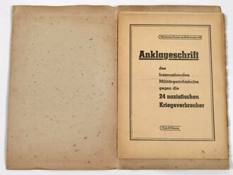 23 Seitige Anklageschrift des Internationalen Militärgerichtshofes am 20.November 1945.