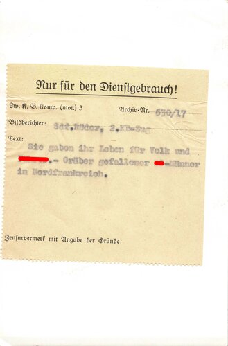 PK Aufnahme ( Propagandakompanie) "Gräber gefallener SS Männer in Nordfrankreich" 11,5 x 17,5cm