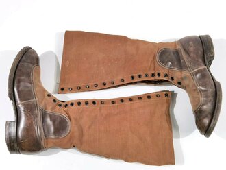 Paar Tropenstiefel Kriegsmarine, getragenes Paar in gutem Gesamtzustand, Hersteller "Salamander"