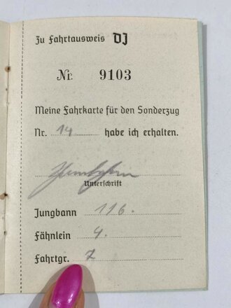 Hessen Nassau Fahrt der Hitler Jugend, Konvolut Ausweise eines Teilnehmers 1938 und 1939