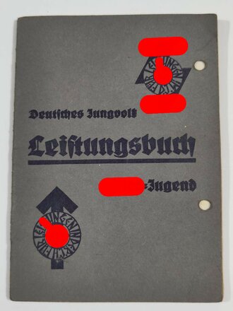 Leistungsbuch Hitler Jugend für einen Angehörigen aus Flensburg ohne nennswerte Einträge