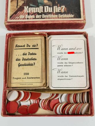 "Kennst du sie ? ....die Daten der Deutschen Geschichte" die Spielkarten komplett