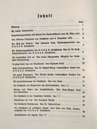 "Der NSDFB ( Stahlhelm )" Geschichte, wesen und Aufgabe des Frontsoldatenbundes, 128 Seiten mit 117 Bildern von 1935