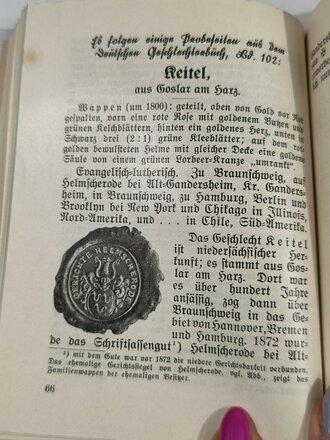 "Deutsches Geschlechterbuch" Werbeschrift mit Aufnahmebedingungen und Probe, 115 Seiten, datiert 1938