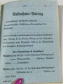 "Deutsches Geschlechterbuch" Werbeschrift mit Aufnahmebedingungen und Probe, 115 Seiten, datiert 1938