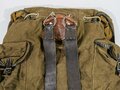 Rucksack für Gebirgstruppen der Wehrmacht, datiert 1941. Getragenes Stück in gutem Zustand, Beriemung nicht ganz komplett bzw. defekt