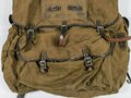Rucksack für Gebirgstruppen der Wehrmacht, datiert 1941. Getragenes Stück in gutem Zustand, Beriemung nicht ganz komplett bzw. defekt