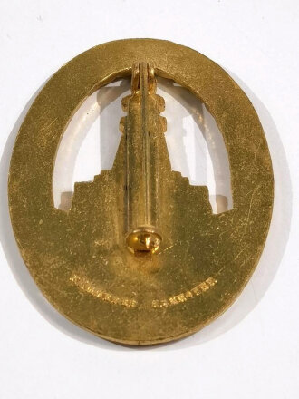 Deutschland nach 1945, Deutscher Soldatenbund Kyffhäuser , Kleinkaliber Schießauszeichnung in gold  40mm