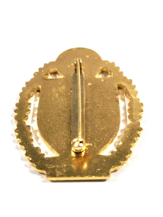 Deutschland nach 1945, Deutscher Soldatenbund Kyffhäuser , Bundessportschützen Abzeichen in gold KB, 51mm