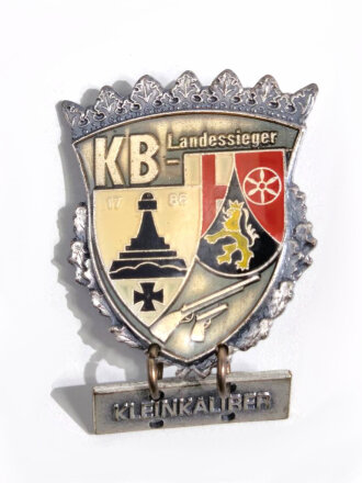 Deutschland nach 1945, Deutscher Soldatenbund Kyffhäuser  Landesverband Rheinland Pfalz, Abzeichen Kleinkaliber Landessieger in silber 35mm