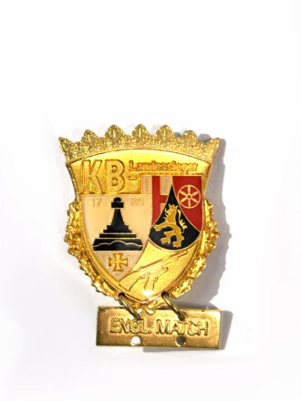 Deutschland nach 1945, Deutscher Soldatenbund Kyffhäuser  Landesverband Rheinland Pfalz, Abzeichen Engl. Match Landessieger in gold 35mm