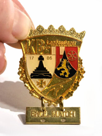 Deutschland nach 1945, Deutscher Soldatenbund Kyffhäuser  Landesverband Rheinland Pfalz, Abzeichen Engl. Match Landessieger in gold 35mm