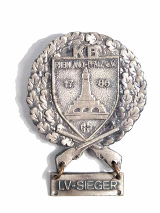 Deutschland nach 1945, Deutscher Soldatenbund Kyffhäuser  Landesverband Rheinland Pfalz, Landesverband Sieger Abzeichen in silbere 43mm