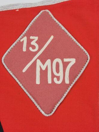 NSKK großer Stander der Motorstandarte 13/M97. Alles original vernäht, leichter Mottenschaden, Maße 57,5 x 116cm