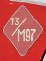 NSKK großer Stander der Motorstandarte 13/M97. Alles original vernäht, leichter Mottenschaden, Maße 57,5 x 116cm
