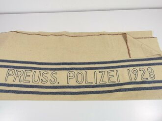 Preussische Polizei 1928, Wolldecke in gutem Zustand, Maße etwa 130 x 220cm