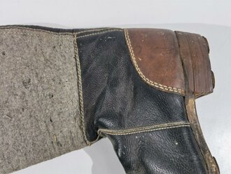 Paar Filz/Leder Winterstiefel Wehrmacht. Defektes Paar mit Reichsbetriebsnummer