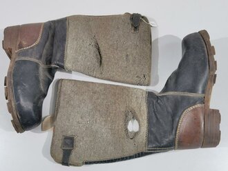 Paar Filz/Leder Winterstiefel Wehrmacht. Defektes Paar mit Reichsbetriebsnummer