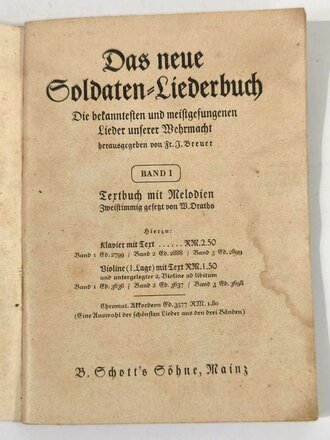 Das neue Soldaten-Liederbuch, Textbuch mit Melodien 2...